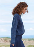 Pull en jersey à col rond Camellia avec manches droites