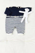M6277 - Mathis button-shoulder striped jumpsuit