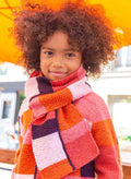 M6330 - Isaline multi-colored garter stitch scarf