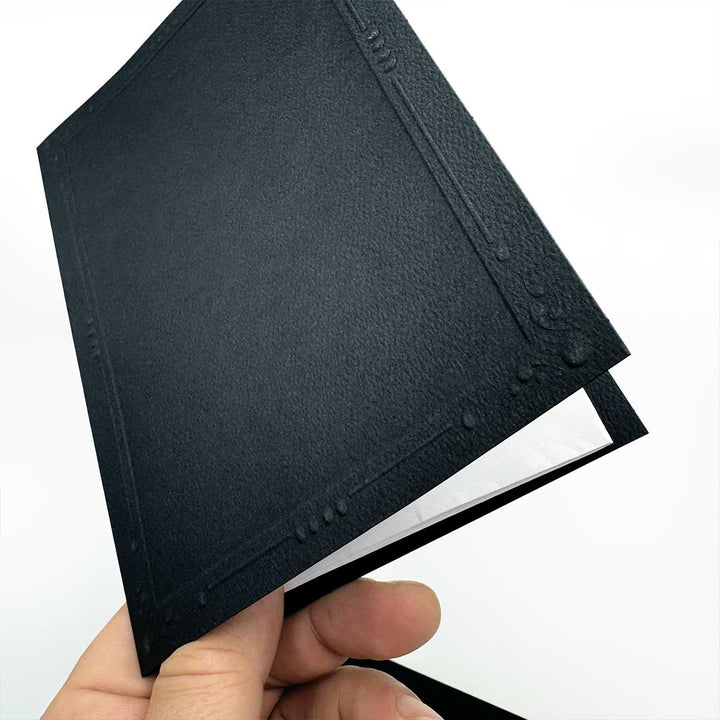 Black cards with decorative embossed frame - 105-195
