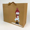 Cours de peinture sur sac cadeau : Bonhomme de neige (Univers M)