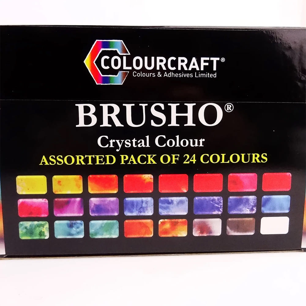 Brusho Crystal Colour - Ensemble de 24 couleurs