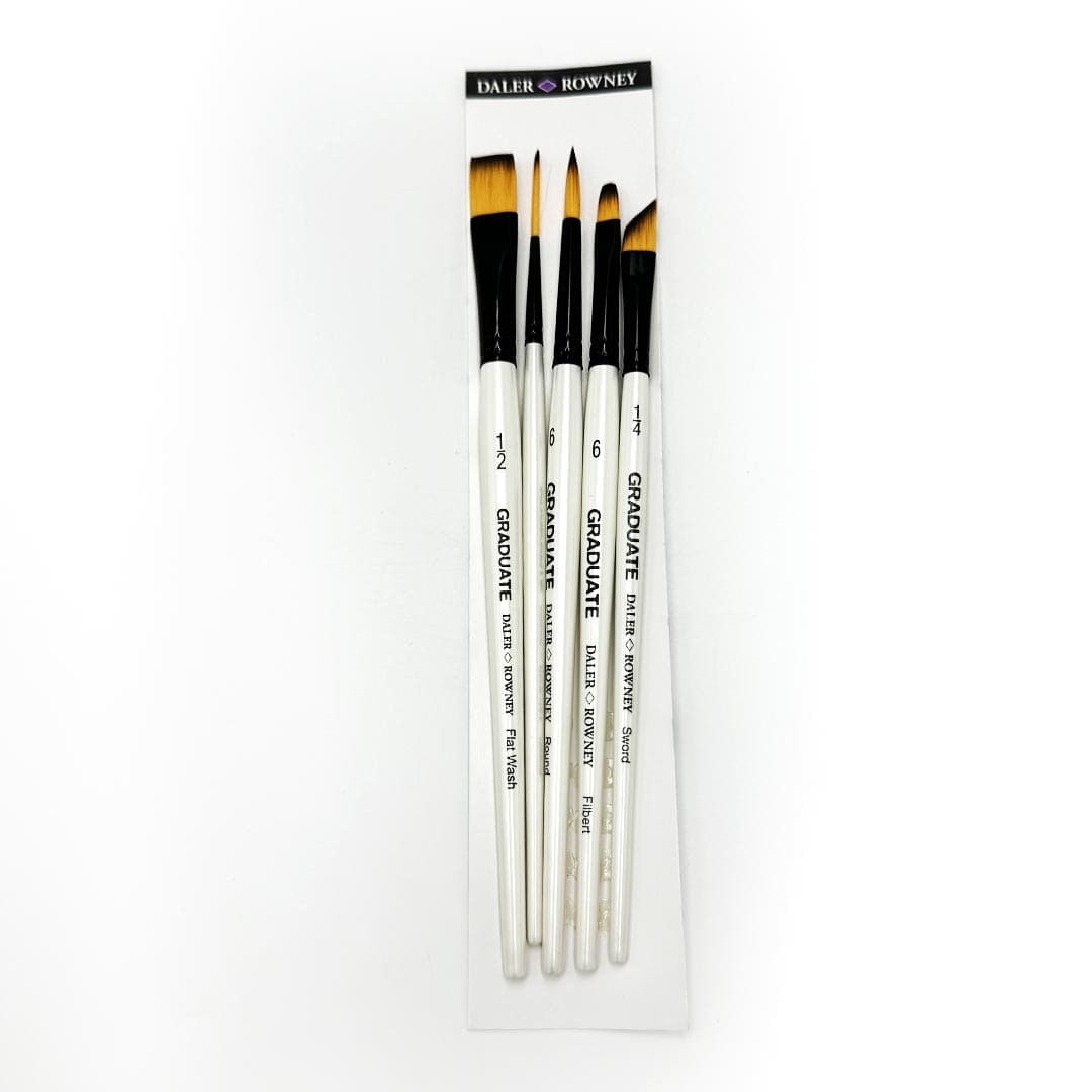 212550006 - Ensemble de 5 pinceaux en fibres synthétiques pour usages multiples