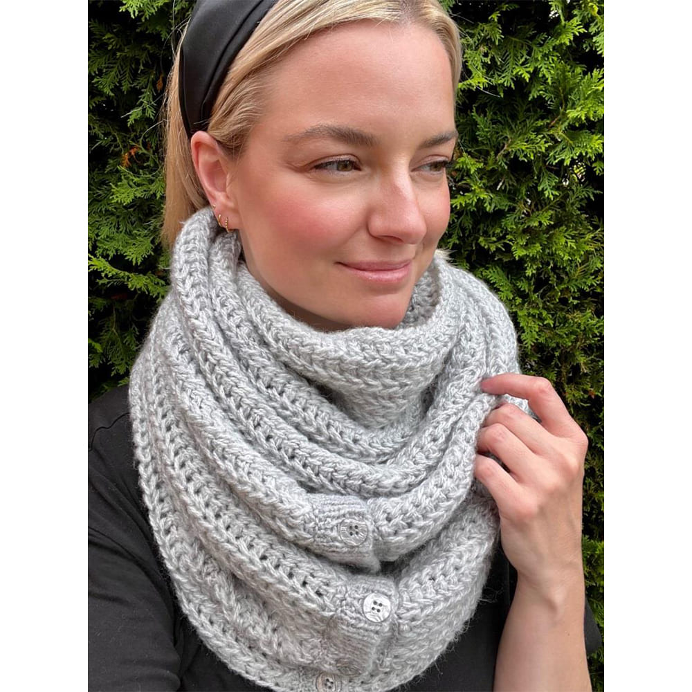 Écharpe ou snood "Cosy" (mariage tricot et crochet tunisien)
