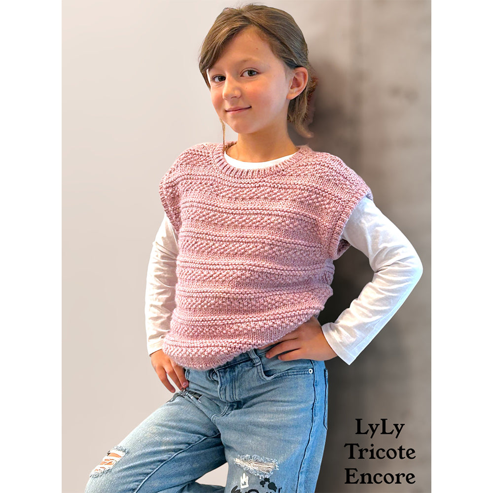 Manche Fille Pull En Laine Sans Manche Kit Tricot Pull Sans