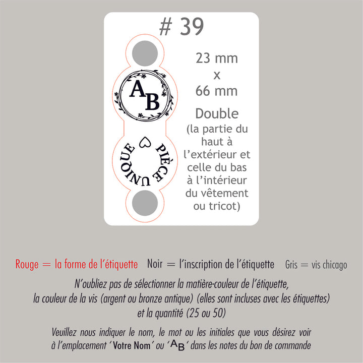#39 Custom foldable labels with Chicago screws