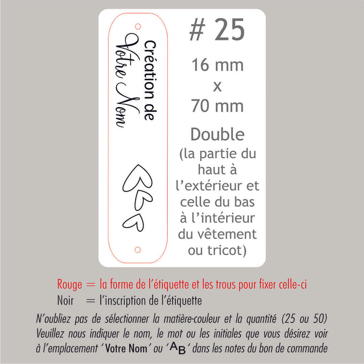 #25 Étiquettes personnalisées pliables