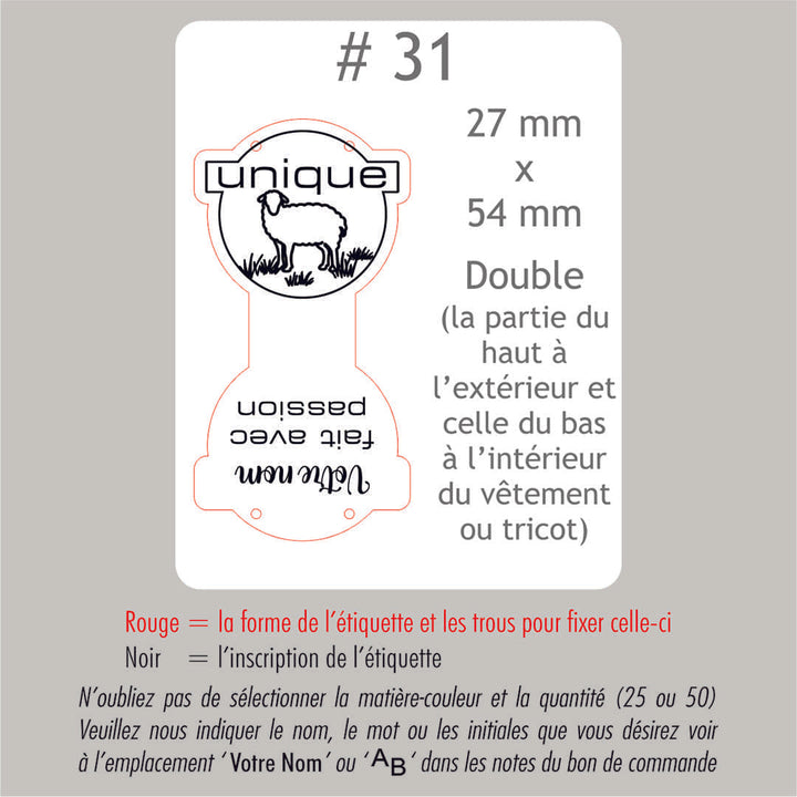 #31 Étiquettes personnalisées pliables