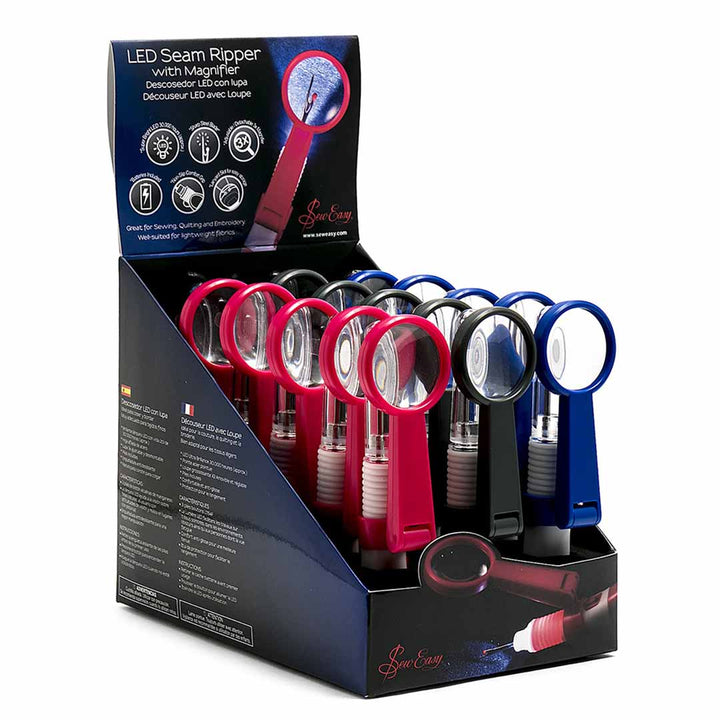 Seam rippers with magnifier