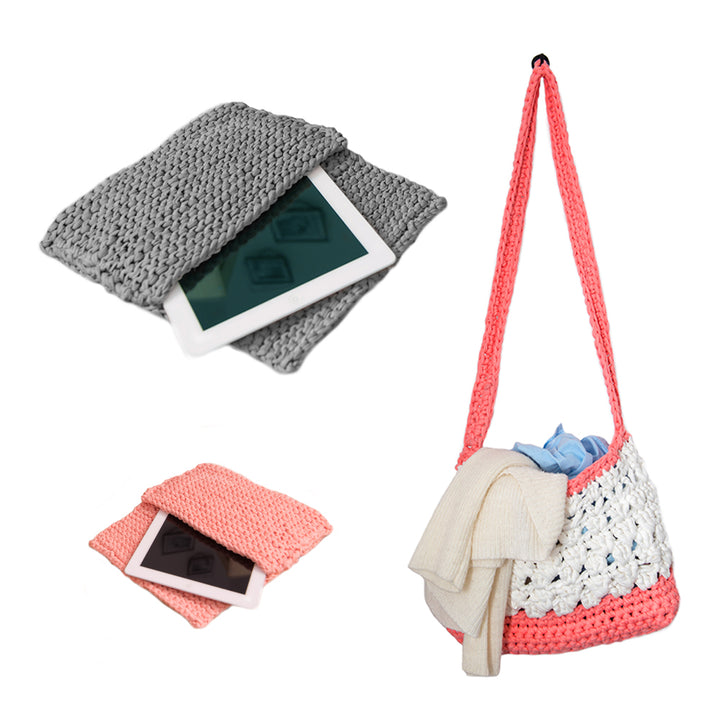 M Knitting and crochet pattern - All-purpose tote bag and case