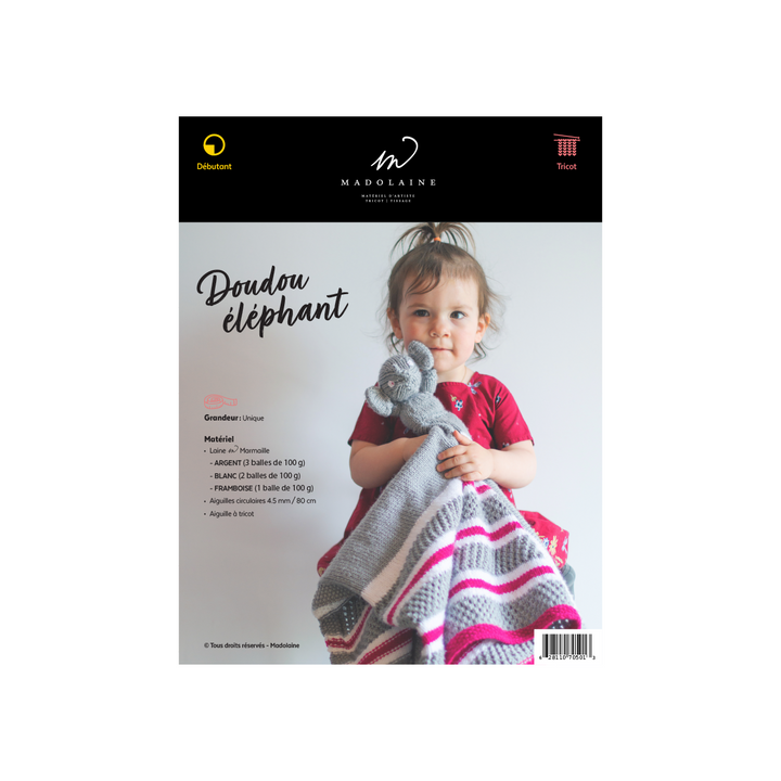Patron tricot M - Doudou éléphant pour les tout p'tits