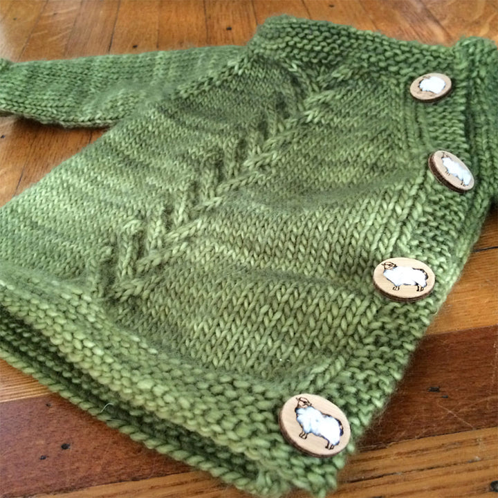 Wooden sheep button to embroider