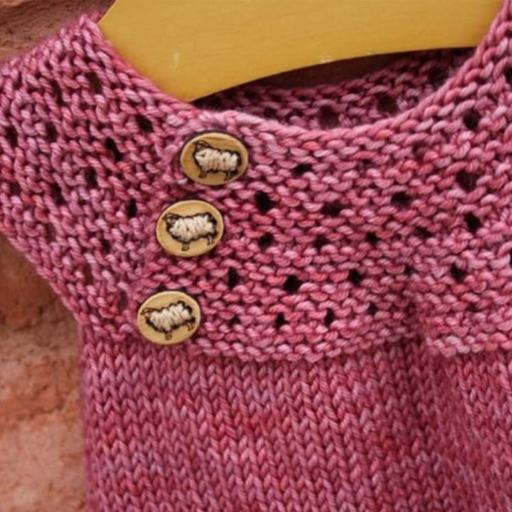 Wooden sheep button to embroider