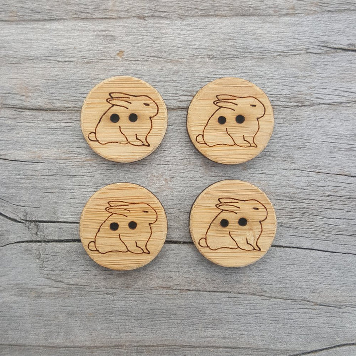 Wooden Rabbit button