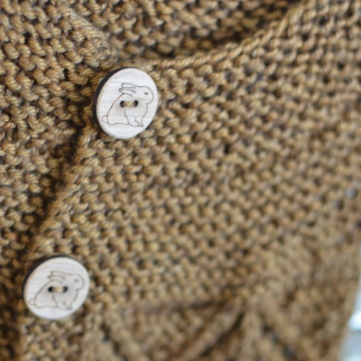 Wooden Rabbit button