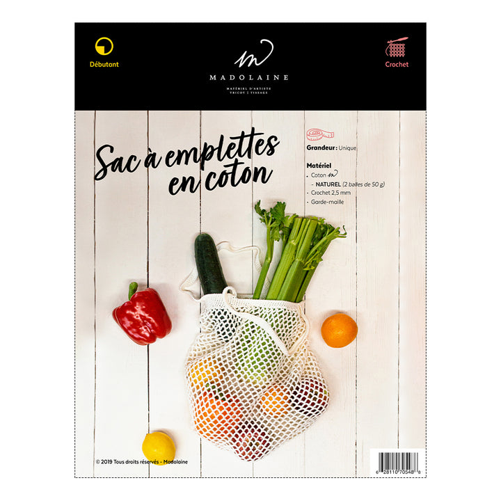 Patron de crochet M - Sac à emplettes en coton