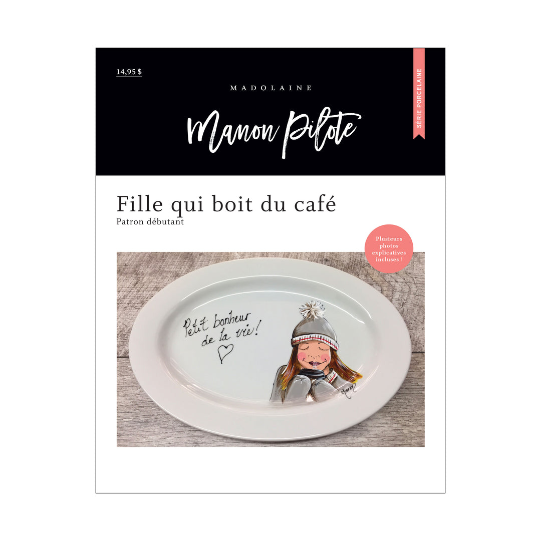 M Painting Pattern - “Girl who drinks coffee” by Manon Pilote (Web version)