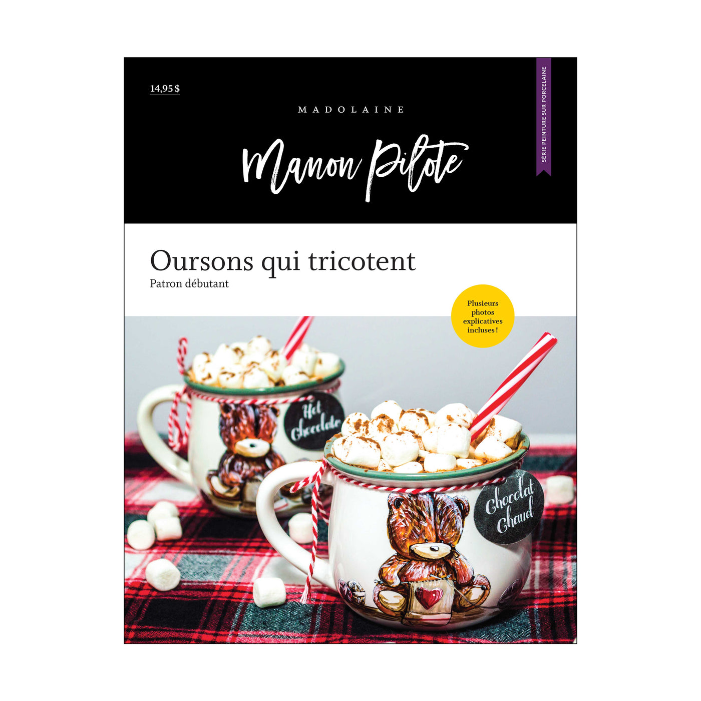 Patron peinture M - «Oursons qui tricotent» de Manon Pilote (Version imprimé)