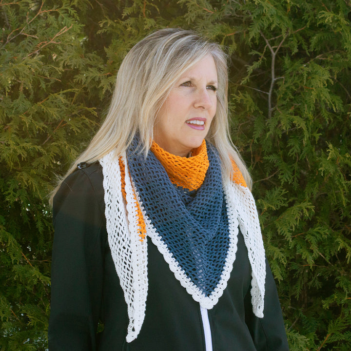 Patron de crochet M - Châle 3 façons en coton