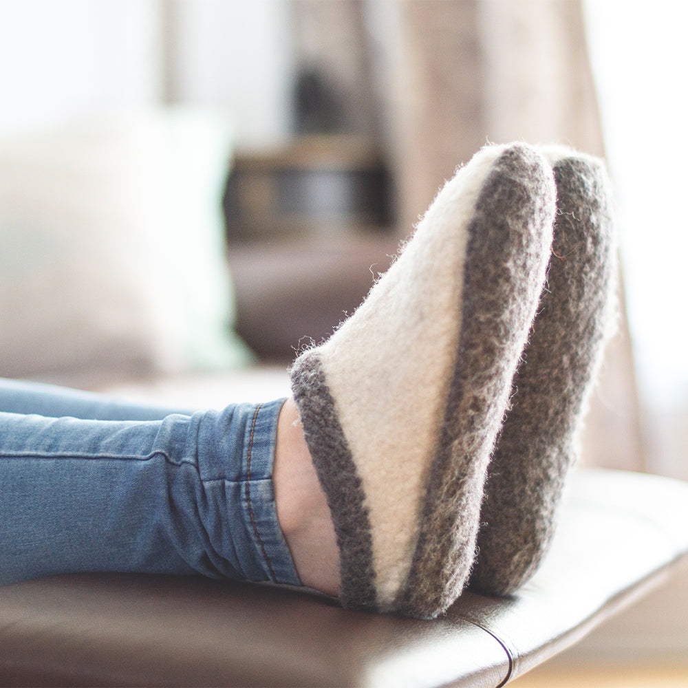 M Pattern Felted slippers – Boutique Madolaine