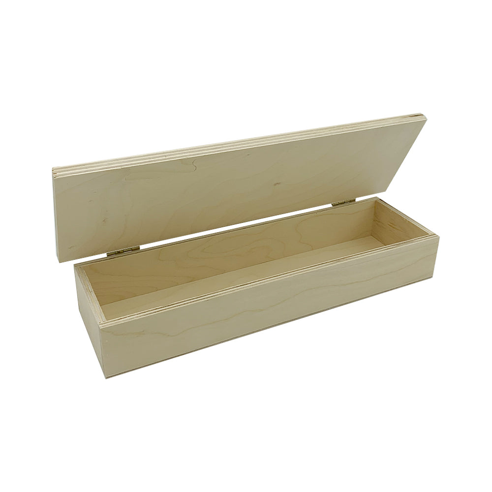 Boîte en bois rectangulaire avec couvercle