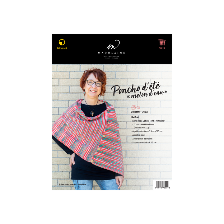 Patron de tricot M - Poncho d'été «melon d'eau»
