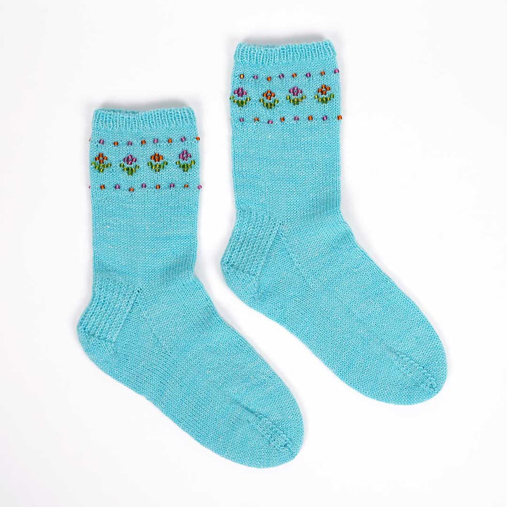 Patron Chaussette Les fleurs de papa