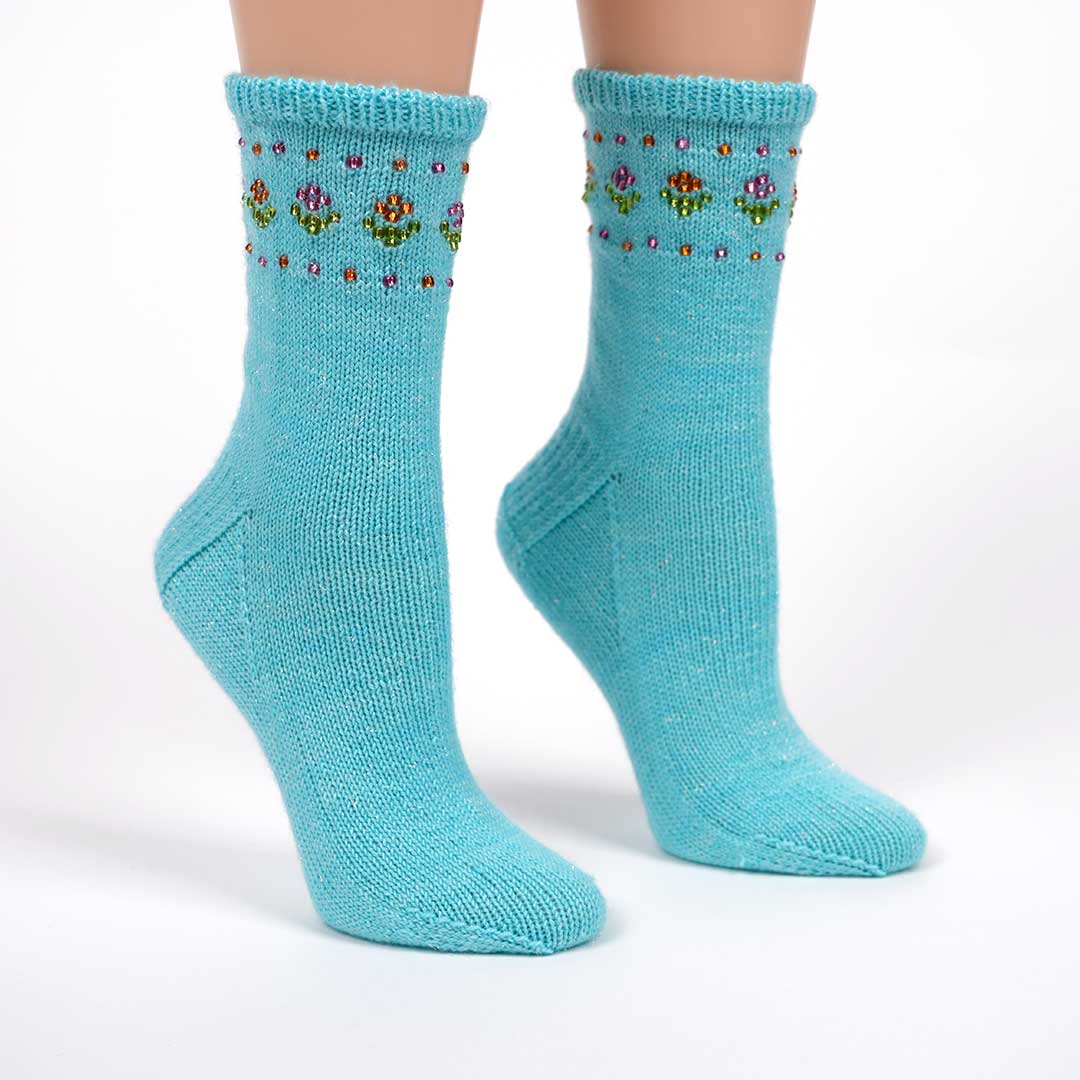 Patron Chaussette Les fleurs de papa
