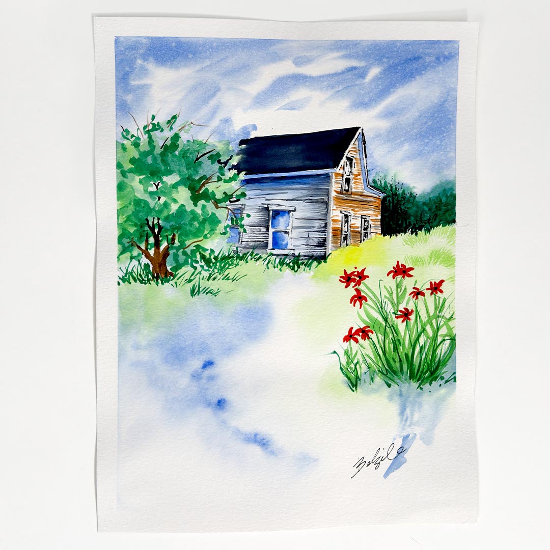 Cours en ligne : Paysage campagnard à l'aquarelle