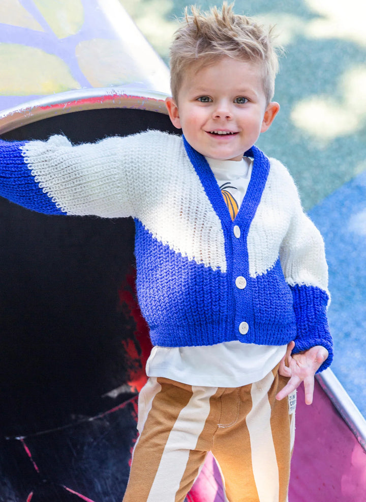 Patron Cardigan bicolore Barthelemy