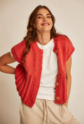 M6614 - Angela textured sleeveless cardigan