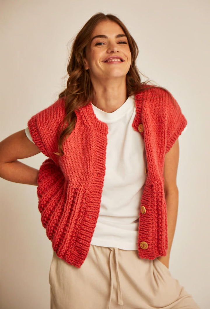 M6614 - Patron Gilet sans manches point fantaisie Angela