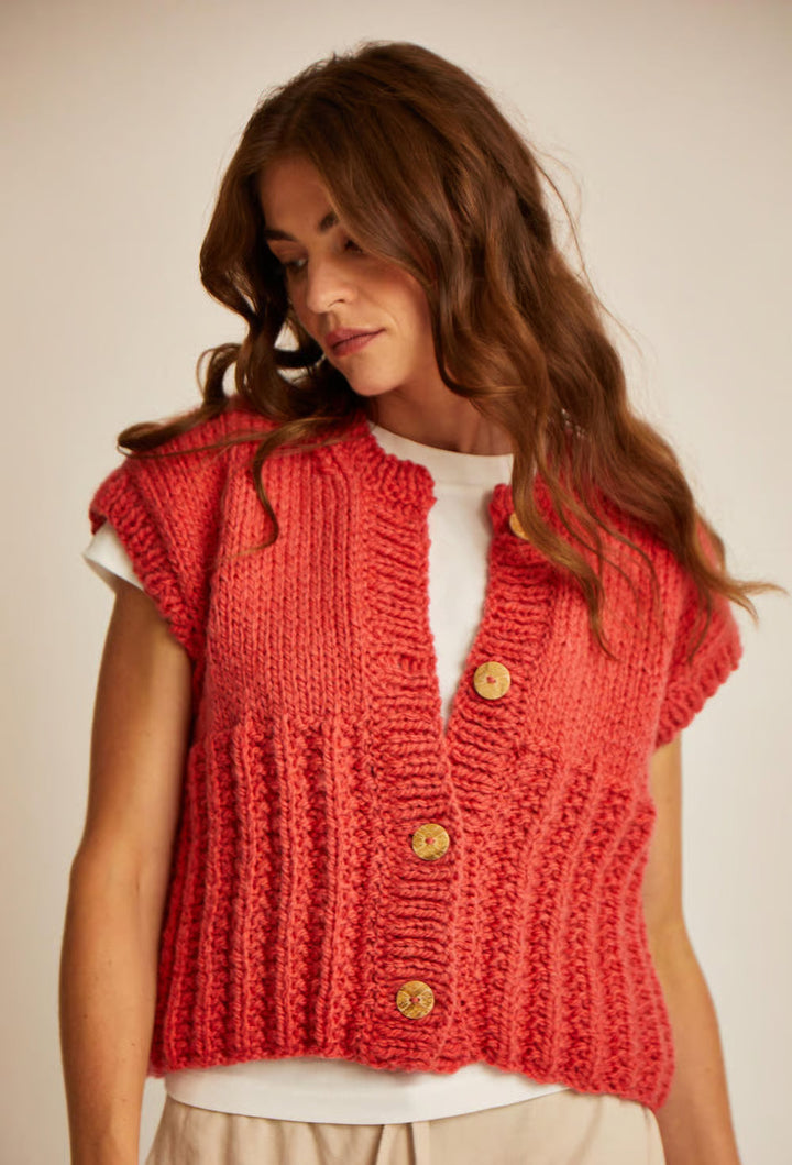 M6614 - Patron Gilet sans manches point fantaisie Angela