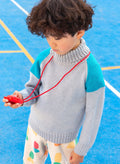 M6334 - Patron Pull raglan bicolore col roulé Idris