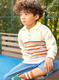 M6337 - Patron Pull rayé col polo boutonné Illan