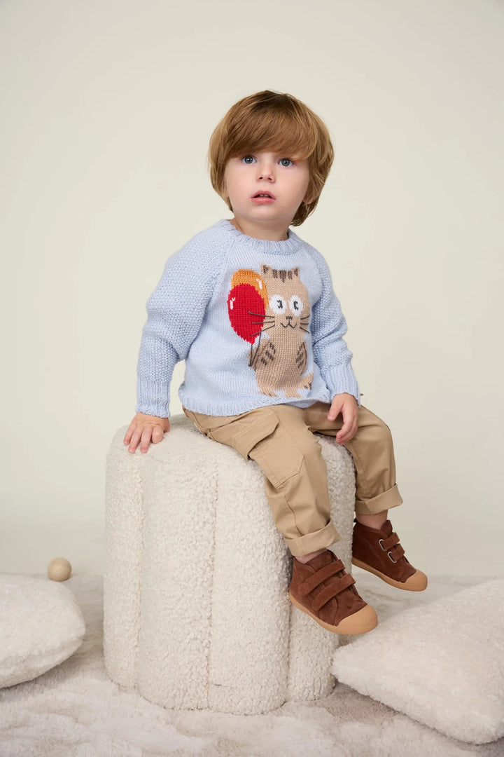Bergère de France Canada - Illian jacquard raglan sweater with cat print