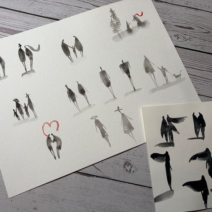 Créer des cartes à l’aquarelle inspirées du sumi-e (Univers M)