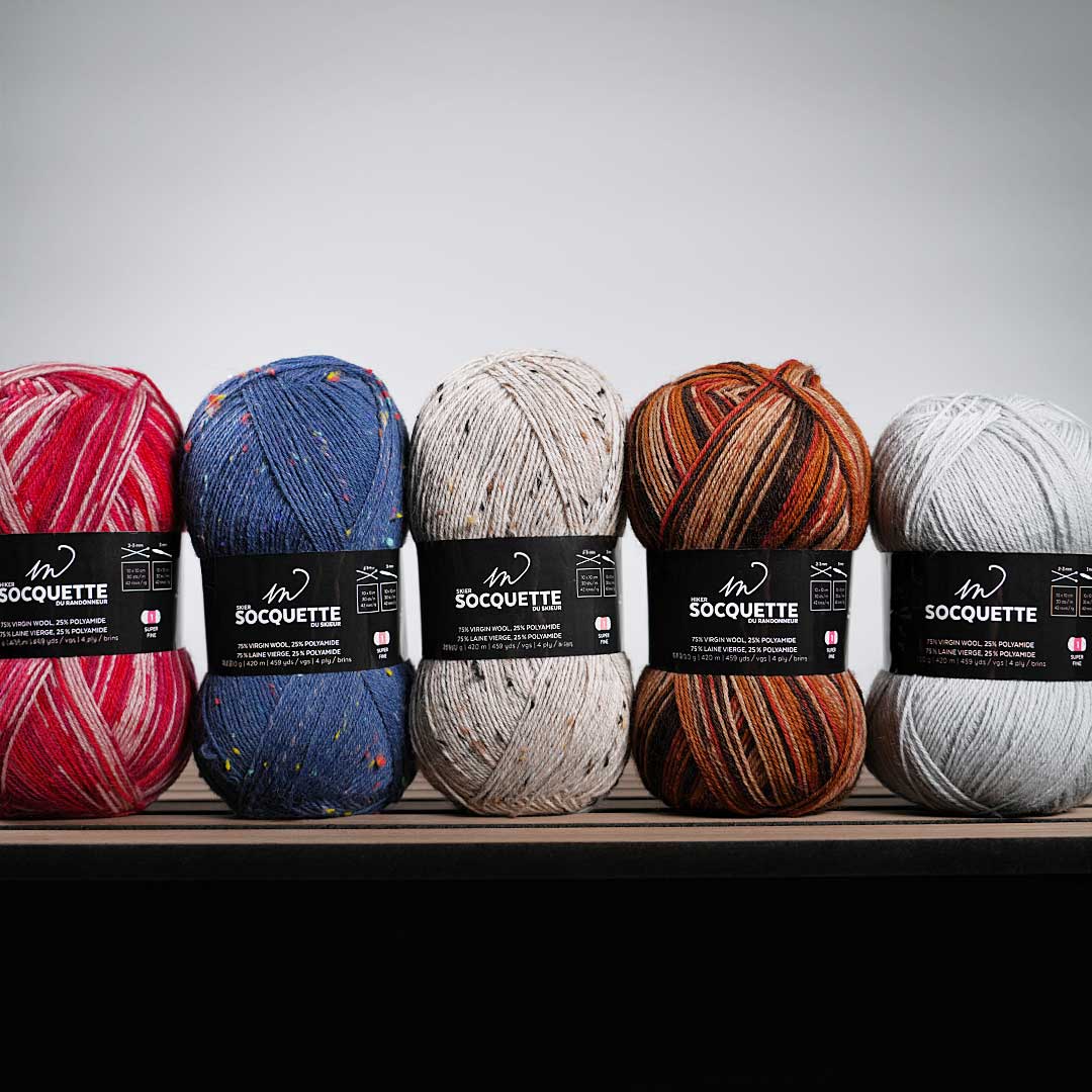 Patron Collection Patron Collections M - Bas en Magic Loop débutant par la pointe, talon ...