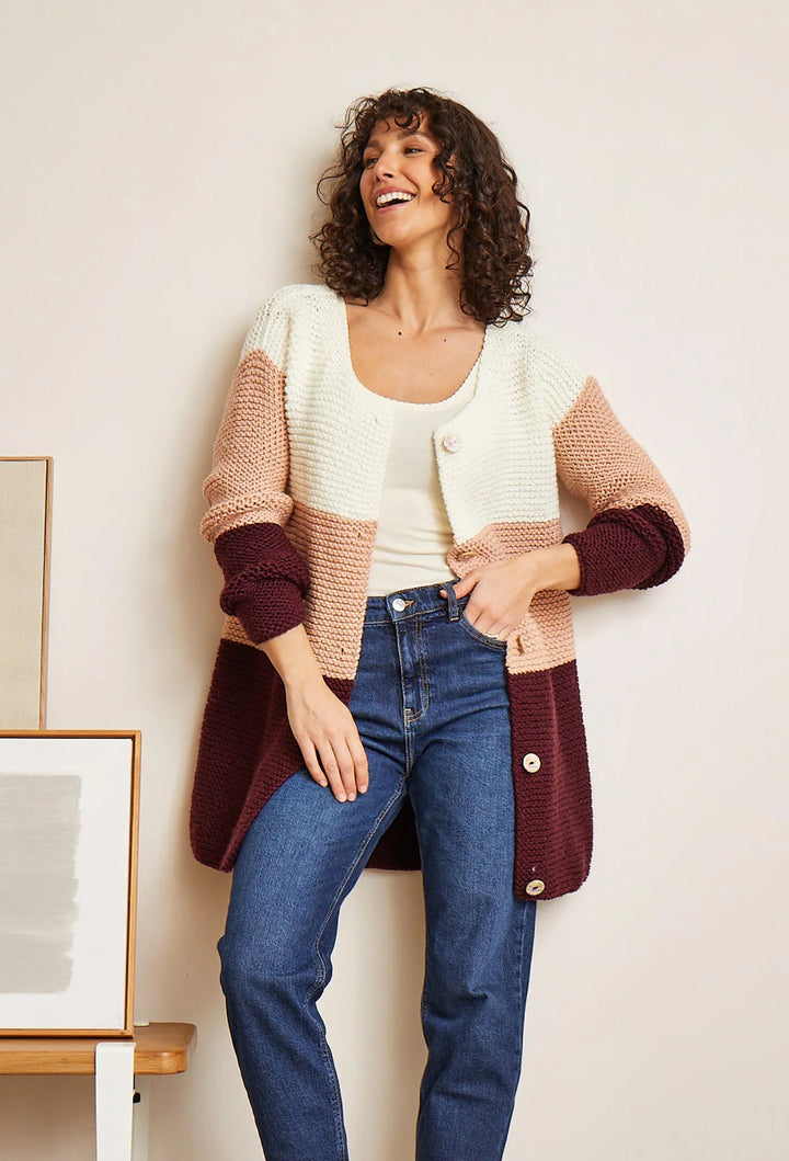 Bergère de France Canada - Blandine foam - stitched tricolor vest