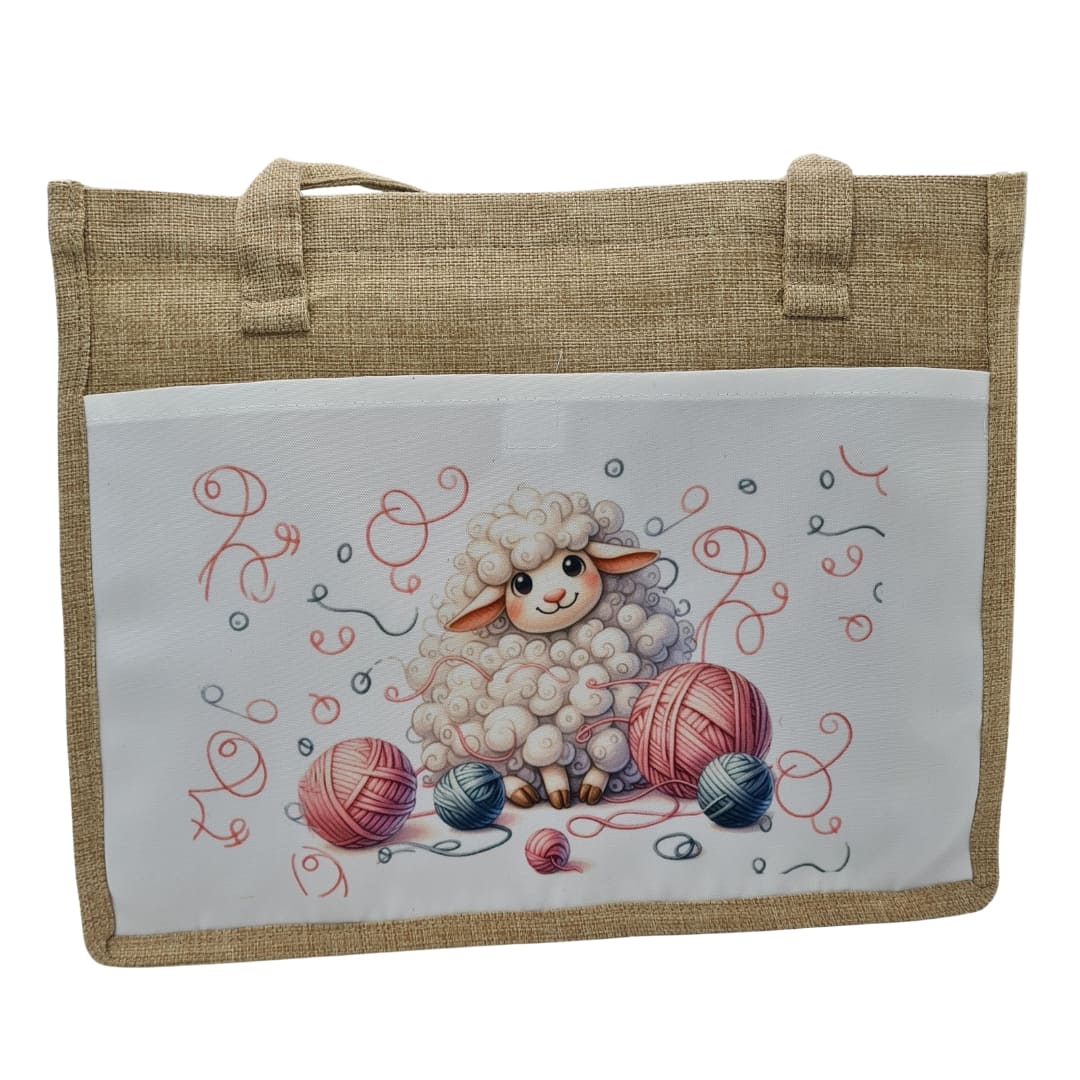 Jute knitting bag