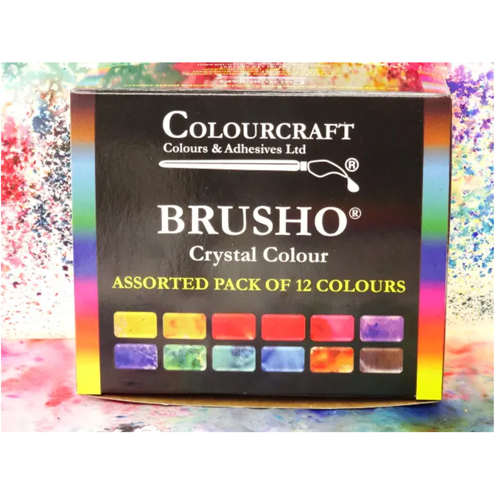 Brusho Crystal Color - Set of 12 colors