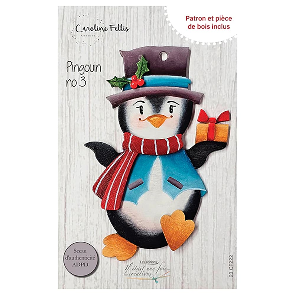 Penguin by Caroline Fellis - Pattern and piece of wood included