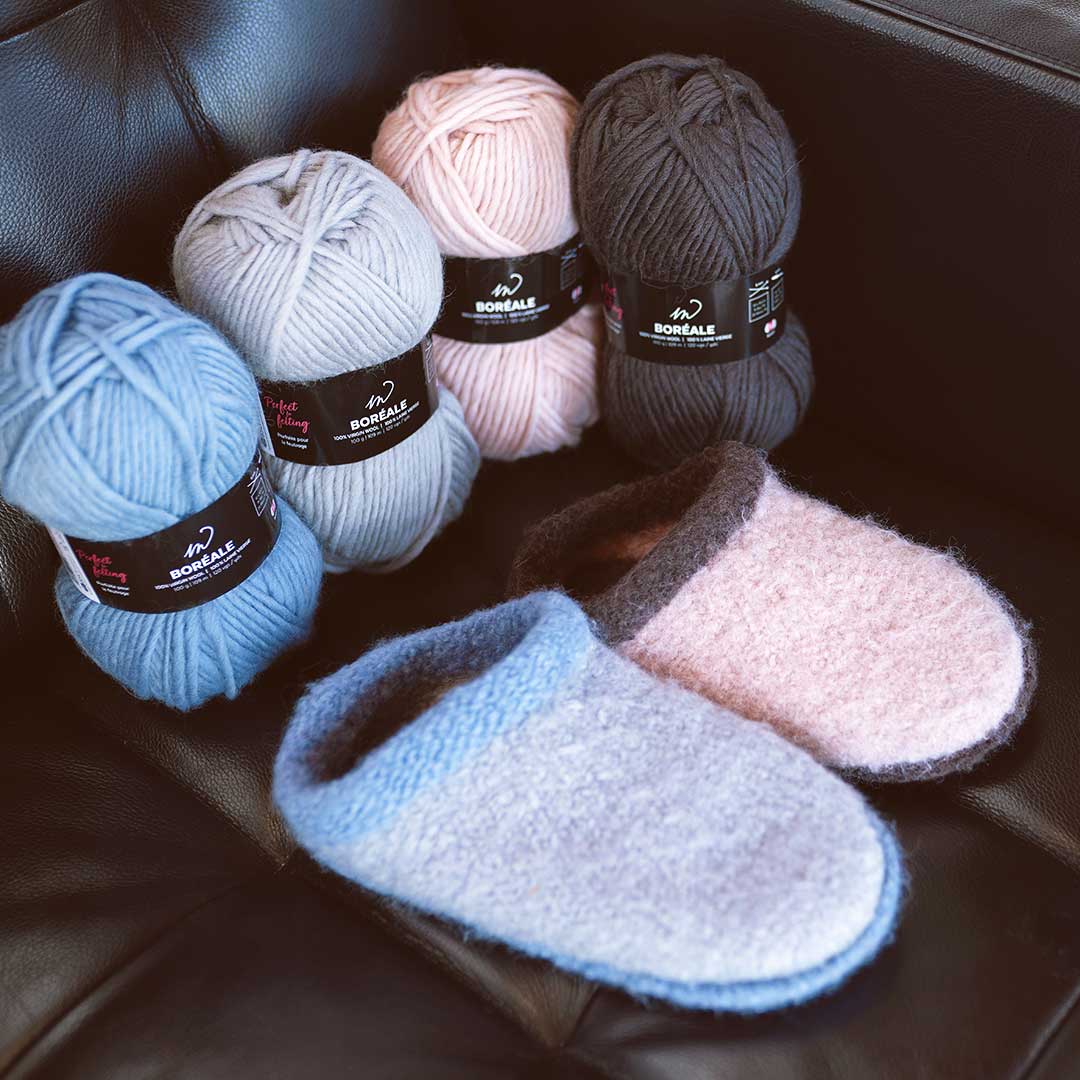 M Pattern Felted slippers – Boutique Madolaine