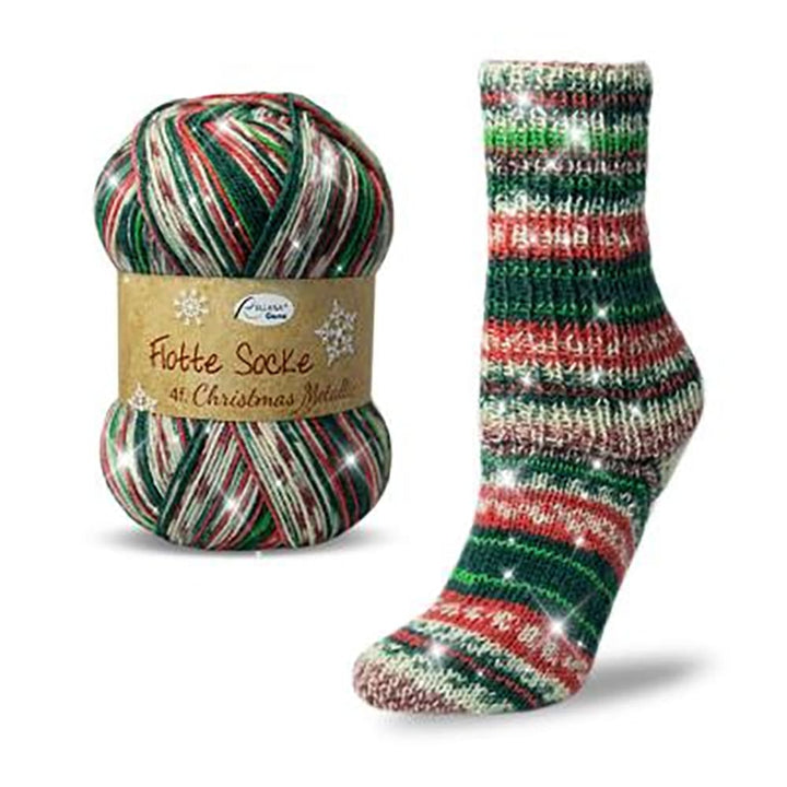 Fleet Socke 4 ply - Christmas Metallic - Rellana garne