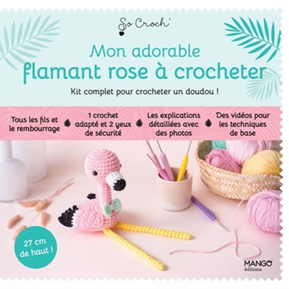My adorable pink flamingo to crochet - Complete kit to crochet a cuddly toy