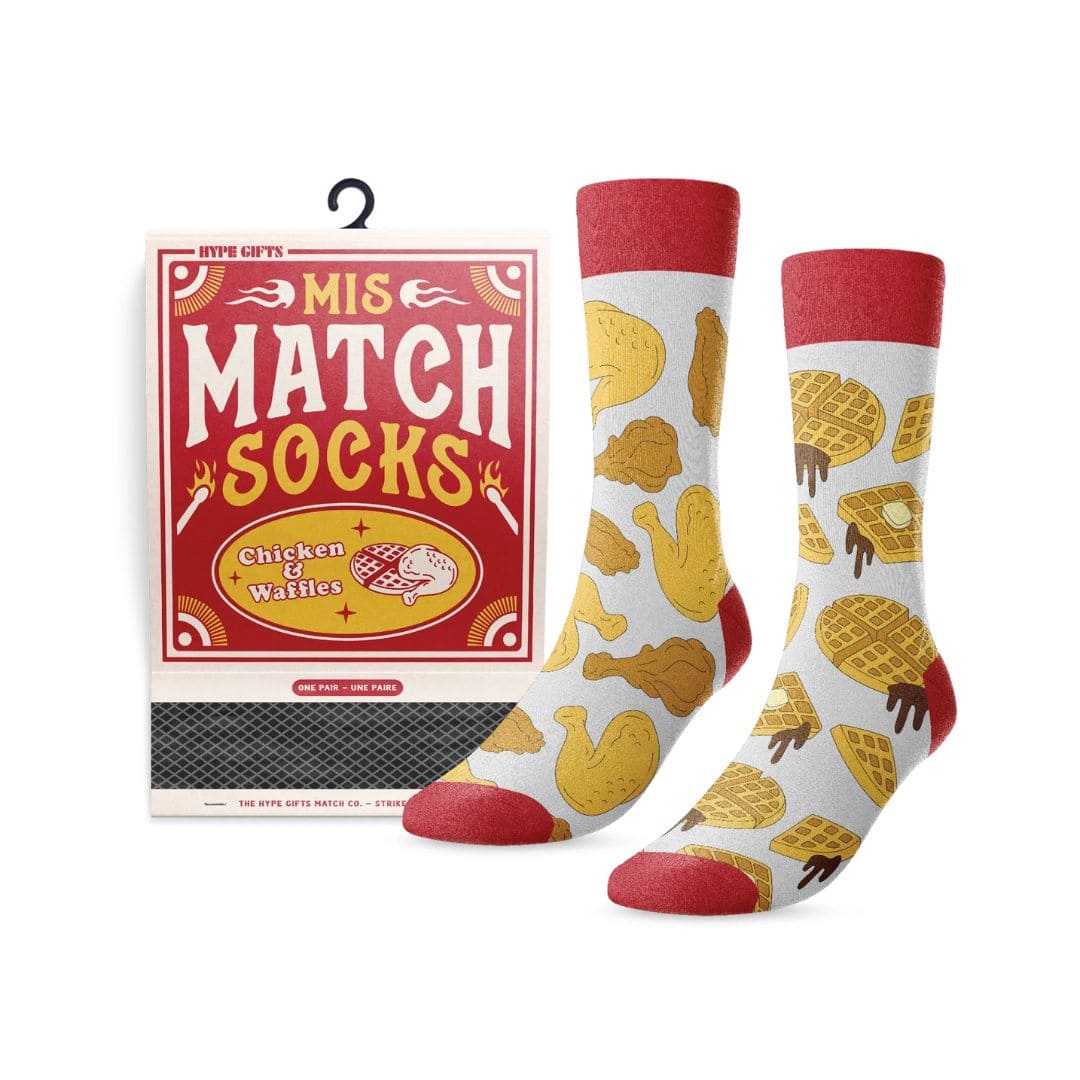 Bas Mis Match socks "Chicken &amp; Waffles" - One size