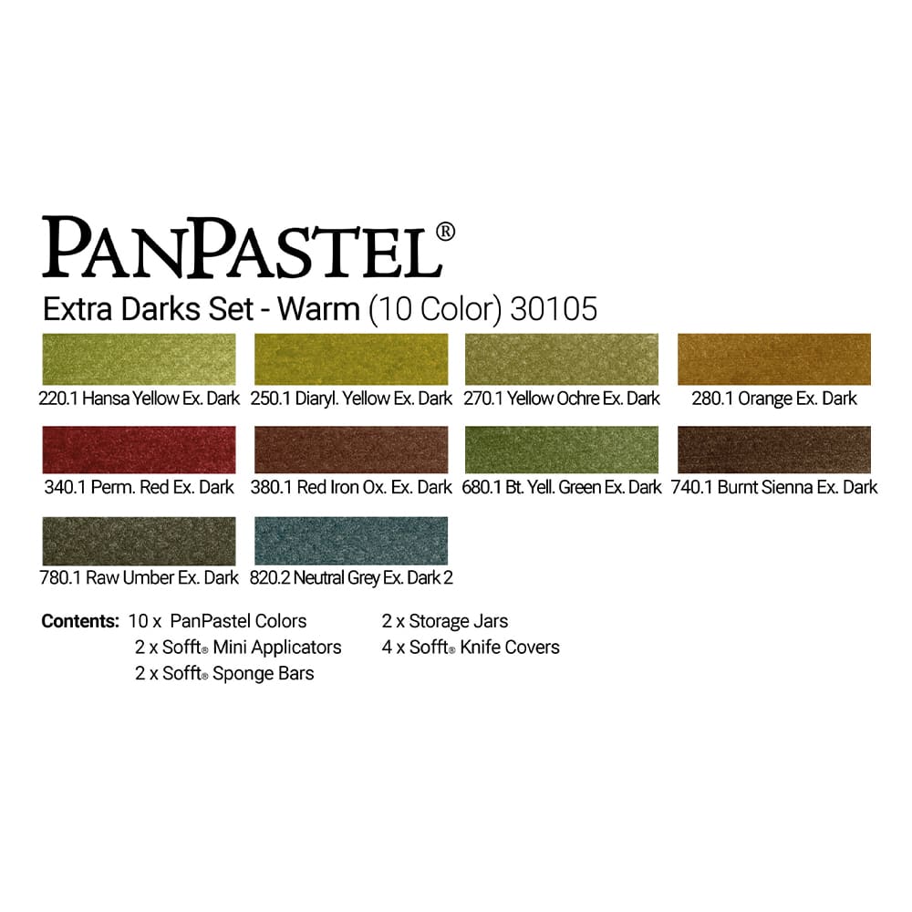 PanPastel Set of 10 Extra Dark Warm Colors - 8030105