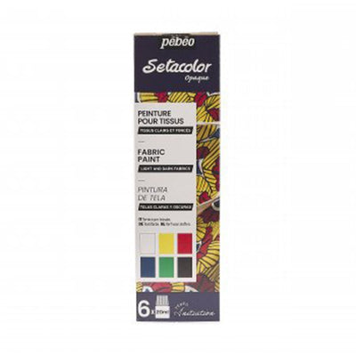Set of 6 Setacolor opaque fabric paints