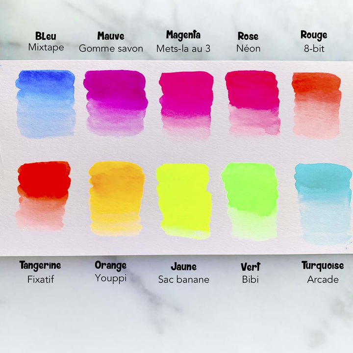 Aquarelle Coffret Collection Fluorescente