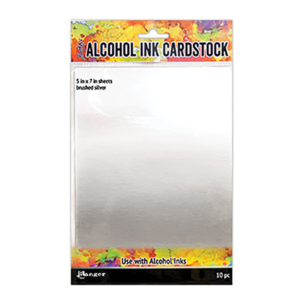 Papier cartonné pour encre à l'alcool argent brossé - TAC65494